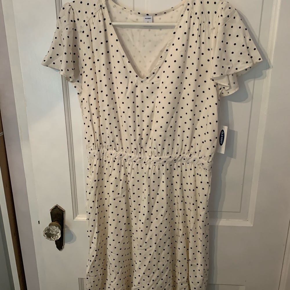NWT Black and cream polkadot Old Navy dress